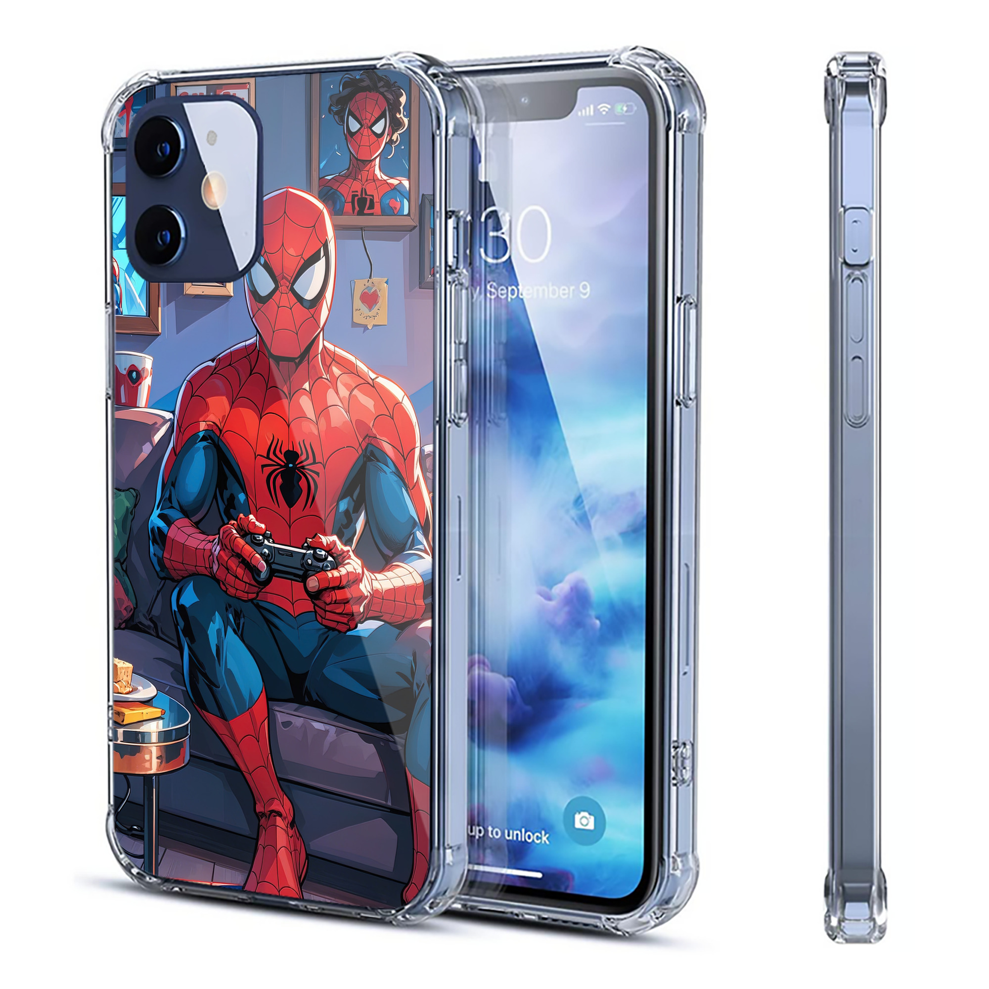 （画像用） Spider Man スパイダーマン 【iPhone 12シリーズ対応】透明スマホケース（クリアソフトケース）